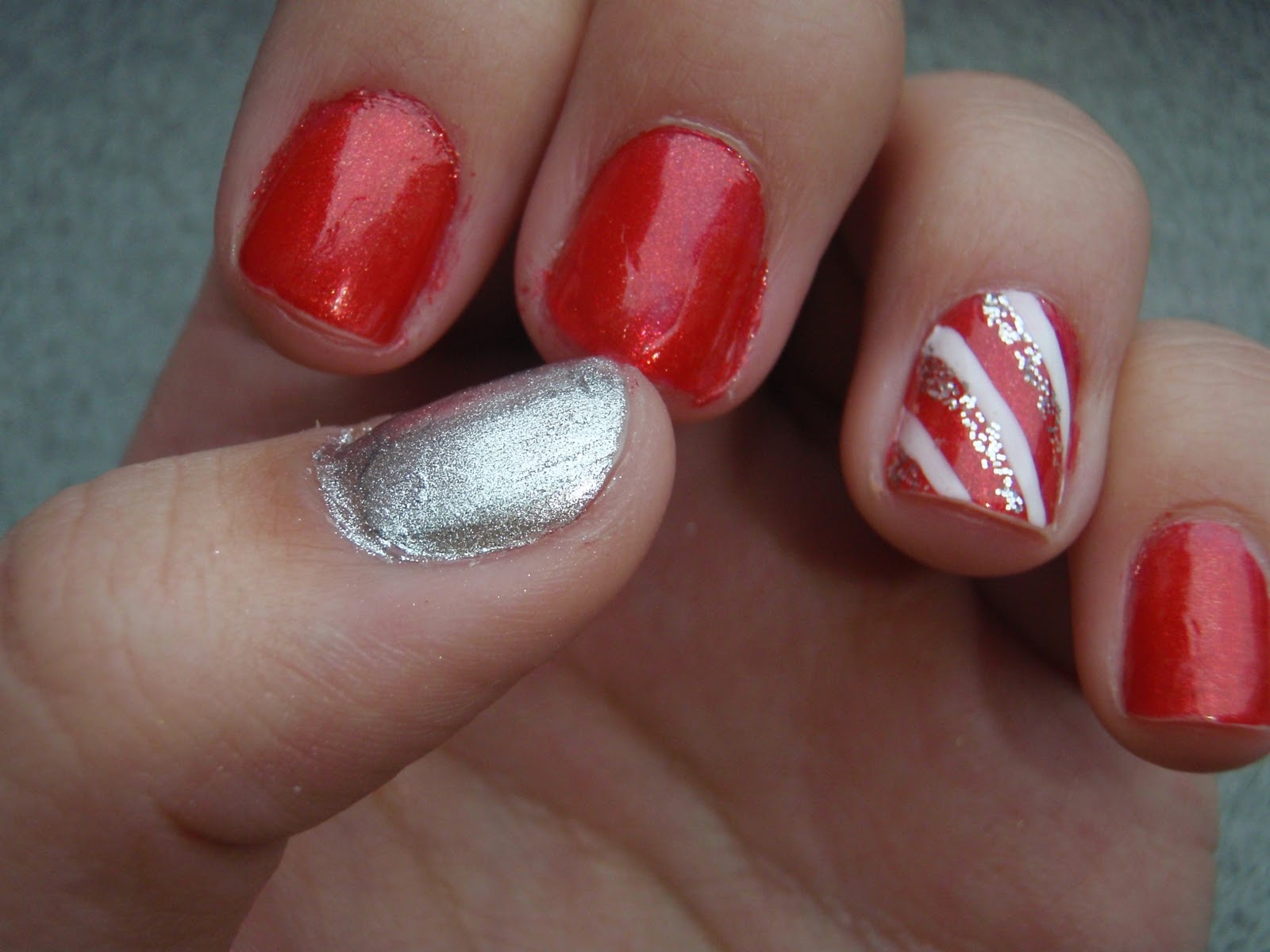 Nail Junkie Candy Cane Nails
