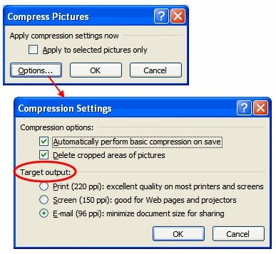 how to compress pictures in powerpoint 2007