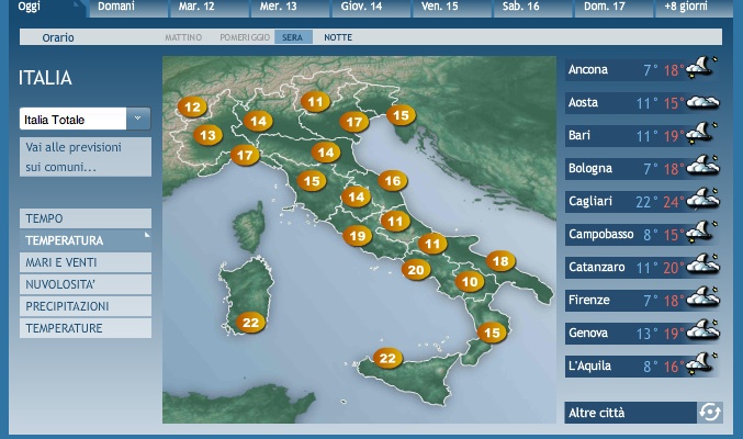 Il Tempo in Italia: 10_Esplora il Sito Meteo