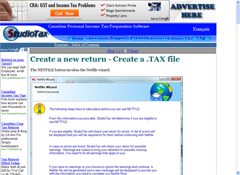 Free Canadian  Software Reviews on Studio Tax 2009 Canada  Canadian Income Tax Software Review
