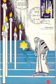 Holocaust Memorial Day Postcard Jewish star