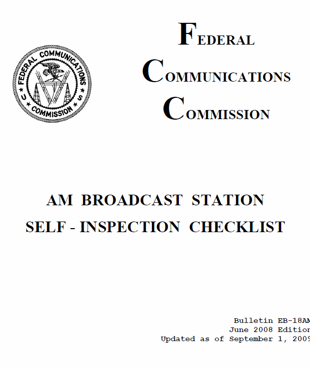 RADIO-TIMETRAVELLER: The AM Broadcast Station Self-Inspection Checklist