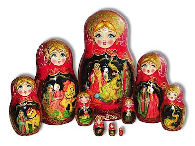 A traditional set of Russian Nesting Dolls