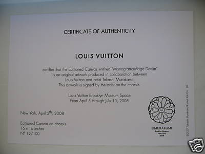 Louis Vuitton Certificate Of Authenticity | SEMA Data Co-op