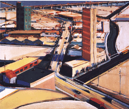 Wayne Thiebaud's "Freeway 289", painted in 1977