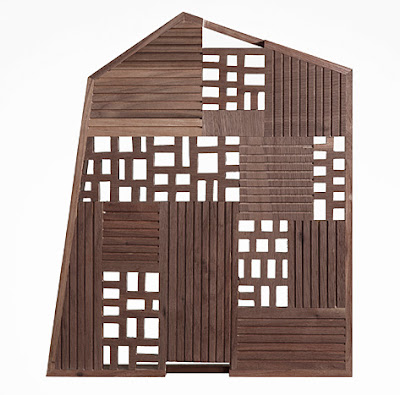 Wooden trays inspired by architectural facades