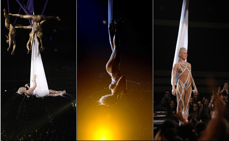Pink's aerial performance at 2010 grammys