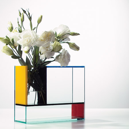 mondrian color block glass vase