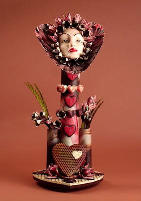 Valentine sculptures in chocolate by Joseph Schmidt