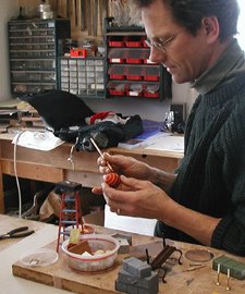David Montgomery at work in his studio