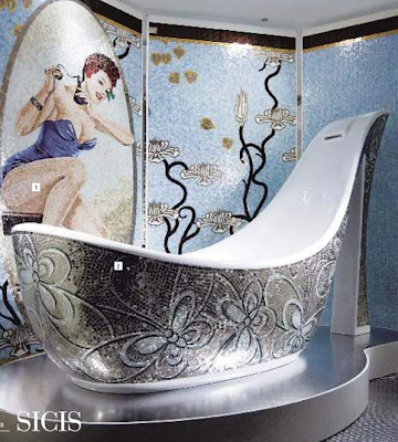 mosaic high heeled bathtubs