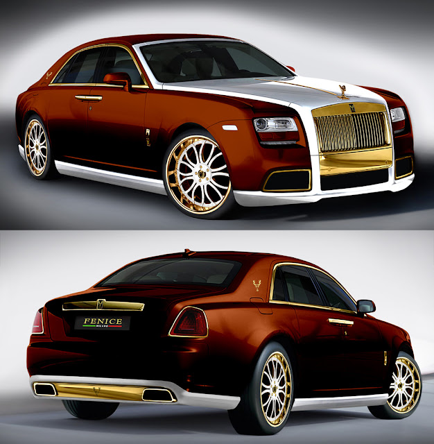 Bronze rolls royce with gold accents