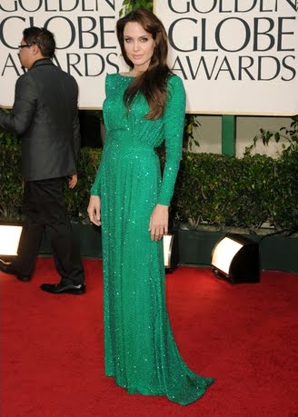 angelina jolie emerald gown 2011