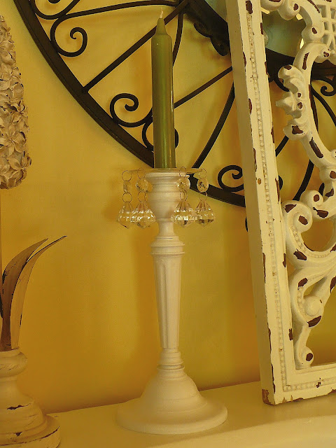 spray painted brass candelholders