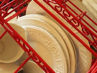 red and white objects