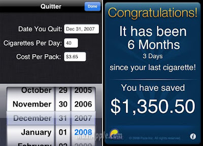 quitteriphone app2 - Quitter iPhone iPod Touch : Arreter de Fumer Maintenant (gratuit)