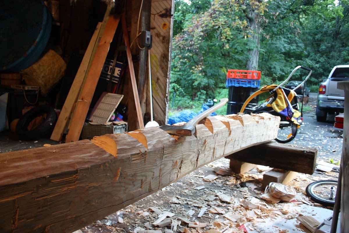 Little House A hand hewn beam