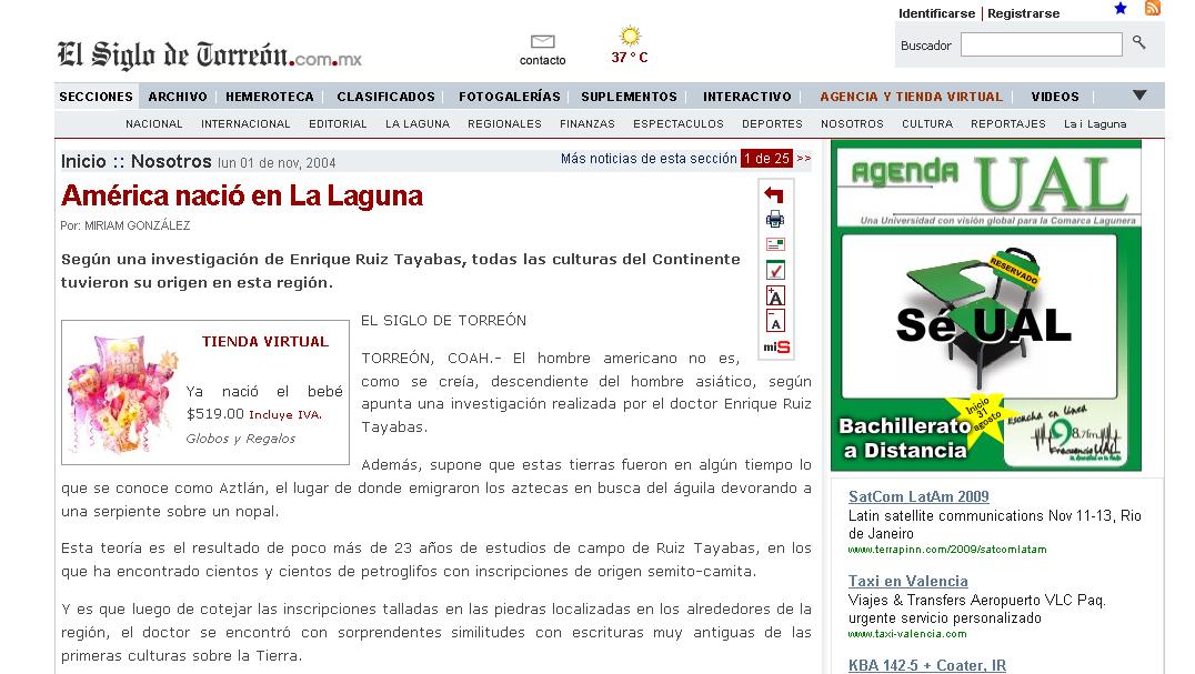 América nació en La Laguna: Investigación de Enrique Ruiz Taybas