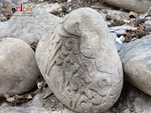 Rocks with scripts engraved Rocks with scripts engraved