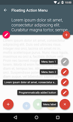 Android Floating Action Button and Menu by Clans