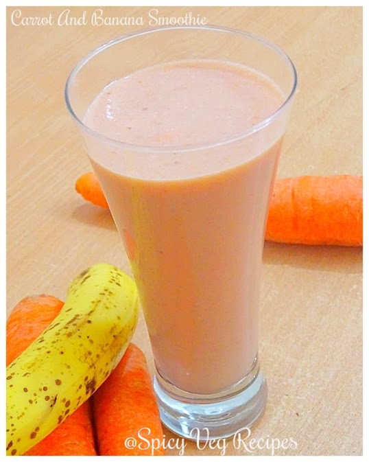 Carrot and Banana Smoothie with milk Recipes-How to make Carrot and Banana Smoothie-Smoothie Recipe
