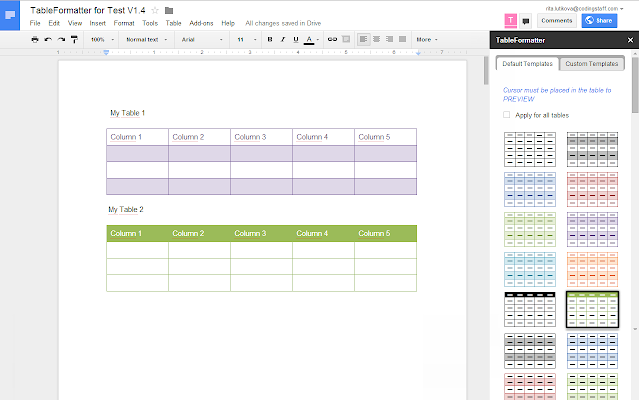 The Tech In: Formatting Tables in Google Docs