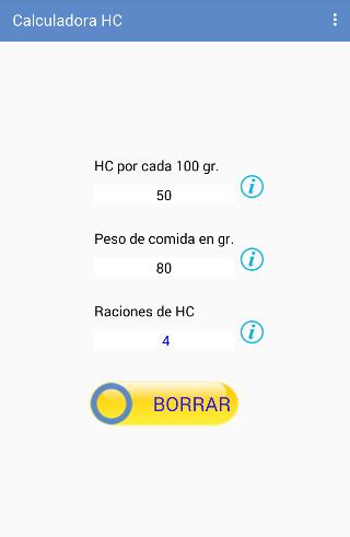 Calculadora de hidratos de carbono